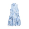 Big Girls Belted Tie-Dye-Print Cotton Shirtdress