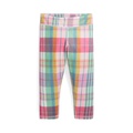 Toddler and Little Girls Madras-Print Performance Crop Leggings