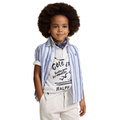 Toddler and Little Boys Striped Linen Short-Sleeve Shirt