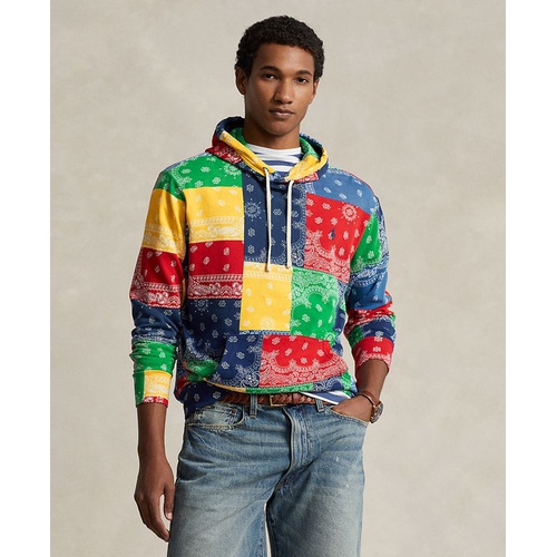 폴로 랄프로렌 Mens Patchwork-Print Spa Terry Hoodie