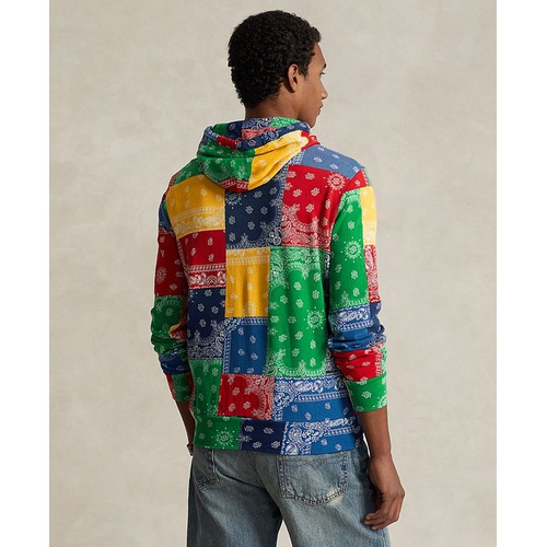 폴로 랄프로렌 Mens Patchwork-Print Spa Terry Hoodie