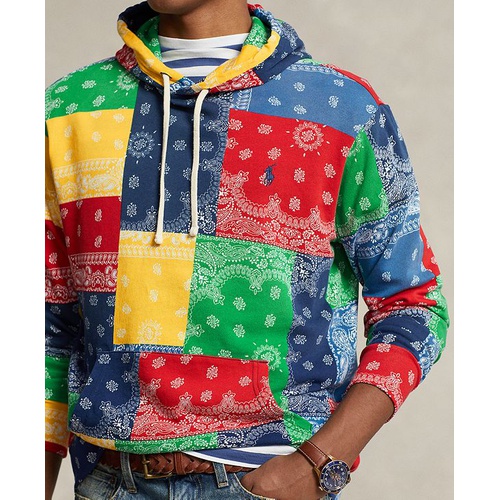 폴로 랄프로렌 Mens Patchwork-Print Spa Terry Hoodie