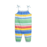 Baby Girls Striped Cotton Jersey Romper