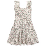 Toddler and Little Girls Floral Ruffled Cotton Jersey Dress