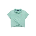 Toddler and Little Girls Twist-Front Stretch Mesh Polo Shirt