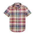 Toddler and Little Boys Cotton Madras Short Sleeves Shirt