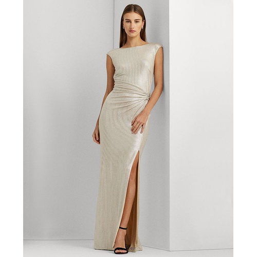 폴로 랄프로렌 Metallic Sleeveless Side-Slit Gown