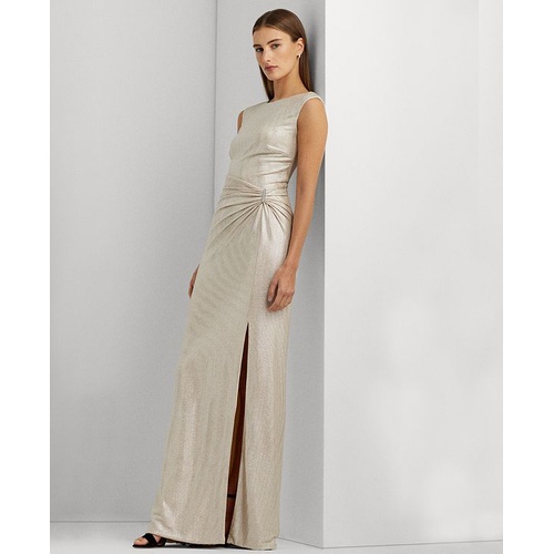 폴로 랄프로렌 Metallic Sleeveless Side-Slit Gown