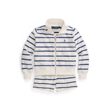Toddler and Little Girls Striped Cotton Terry Jacket and Shorts Set