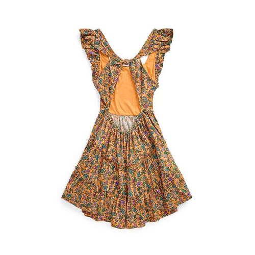 폴로 랄프로렌 Big Girls Floral Ruffled Cotton Jersey Dress