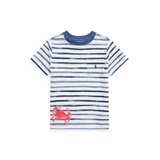 Toddler and Little Boys Striped Crab Cotton Jersey Pocket Tee