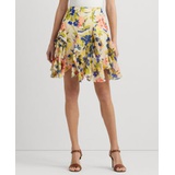 Petite Ruffled Floral Miniskirt