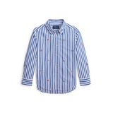 Toddler and Little Boys Sailing-Flag Striped Cotton Poplin Shirt