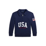 Toddler and Little Boys USA Terry Quarter-Zip Sweatshirt