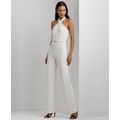 Womens Wide-Leg Halter Jumpsuit