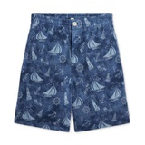 Big Boys Nautical-Print Cotton Mesh Shorts