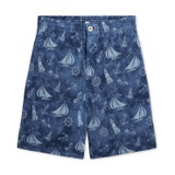 Big Boys Nautical-Print Cotton Mesh Shorts