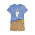 Baby Boys Polo Bear Jersey Tee and Terry Short Set