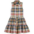 Toddler & Little Girls Angela Plaid Cotton Madras Shirtdress