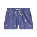 Toddler & Little Girls Stretch Colorblocked Logo-Print Mesh Shorts