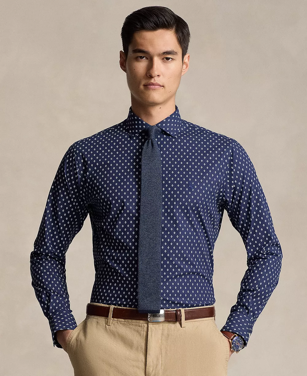 폴로 랄프로렌 Mens Classic-Fit Stretch Poplin Shirt