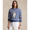 Mens Polo Bear Striped Fleece Sweatshirt