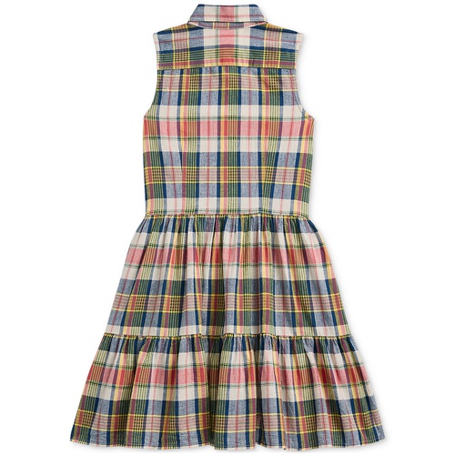 폴로 랄프로렌 Big Girls Angela Plaid Cotton Madras Shirtdress