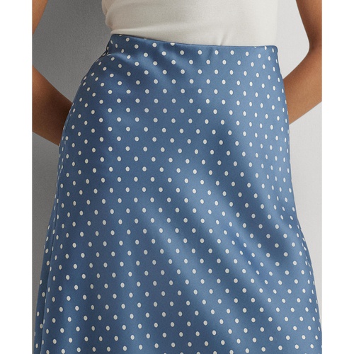폴로 랄프로렌 Womens Printed Satin Midi Skirt