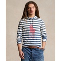 Mens Striped Big Pony Hooded T-Shirt