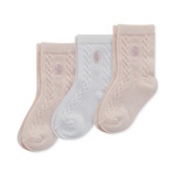 Baby Girls 3-Pk. Cable-Knit Socks