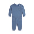 Baby Boys Waffle Trim Sweatshirt Jogger Pant Set