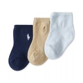 Ralph Lauren Baby Boys Embroidered Logo Crew Socks Pack of 3