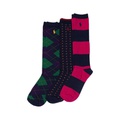 Big Girls Argyle Knee High 3 Pack Socks