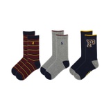 Little Boys Rep Stripe Big Pony Socks Pack of 3