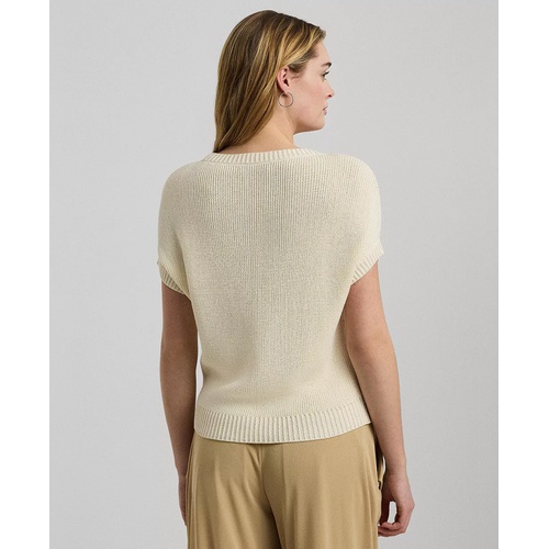 폴로 랄프로렌 Womens Rib-Knit Crewneck Sweater Regular & Petite