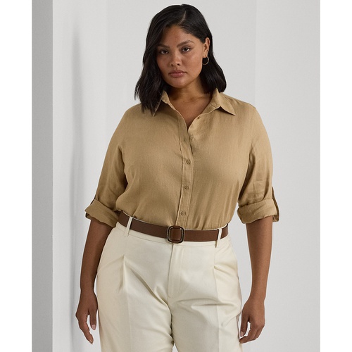 폴로 랄프로렌 Plus Size Linen Roll-Tab Shirt