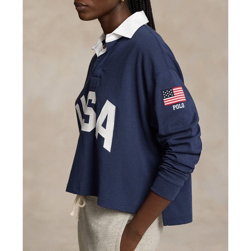 폴로 랄프로렌 Womens Team USA Cropped Rugby Shirt