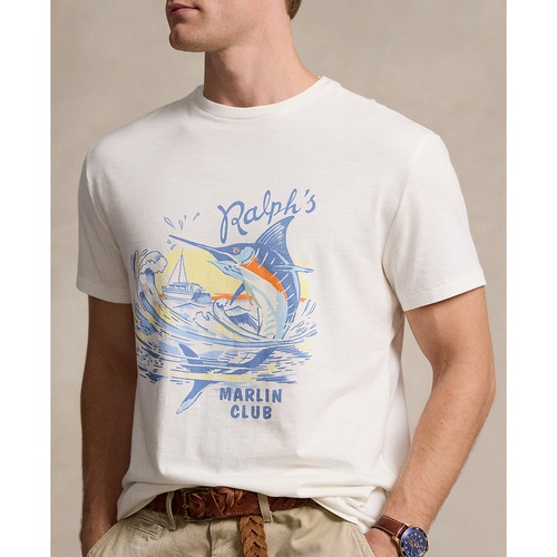 폴로 랄프로렌 Mens Classic-Fit Slub Jersey Graphic T-Shirt