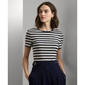 Womens Striped Crewneck Tee