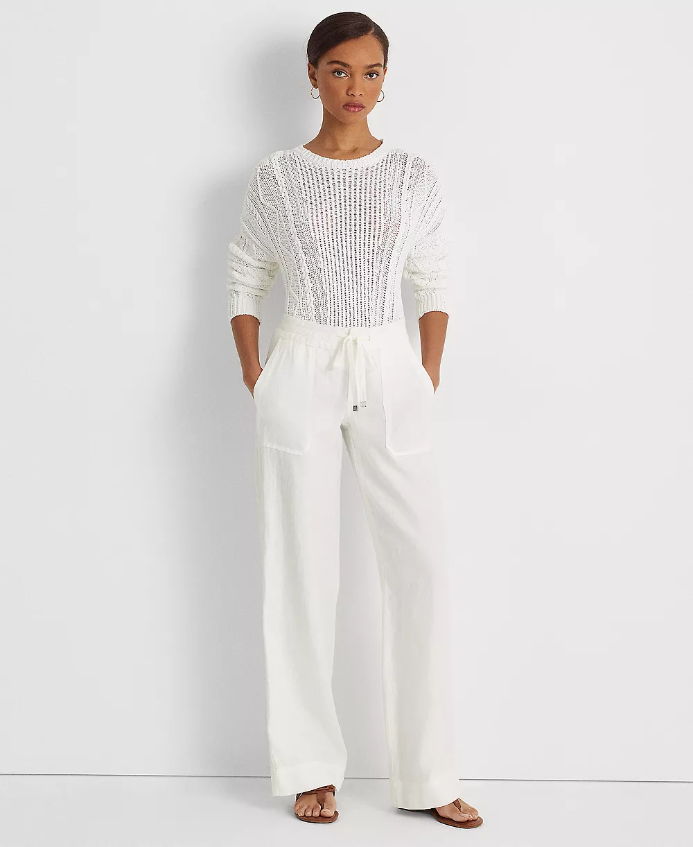 폴로 랄프로렌 Wide-Leg Linen Pants