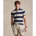 Mens Classic-Fit Striped Mesh Polo Shirt