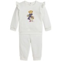 Baby Girl Fleece Polo Bear Sweatshirt & Pant Set