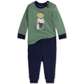 Baby Boys 2-Pc. Polo Bear Printed Long-Sleeve T-Shirt & Fleece Pants Set