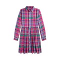 Toddler and Little Girls Plaid Cotton Twill Shirtdress