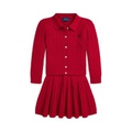 Toddler and Little Girls Cotton Polo Cardigan Skirt Set