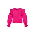 Big Girls Ruffled Cotton-Modal Long-Sleeve Top