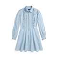 Big Girls Ruffled Cotton Chambray Dress