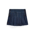 Big Girls Pleated Cotton Denim Skirt