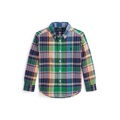 Toddler and Little Boys Plaid Cotton Oxford Shirt