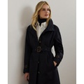 Womens Double-Breasted Belted Trench Coat